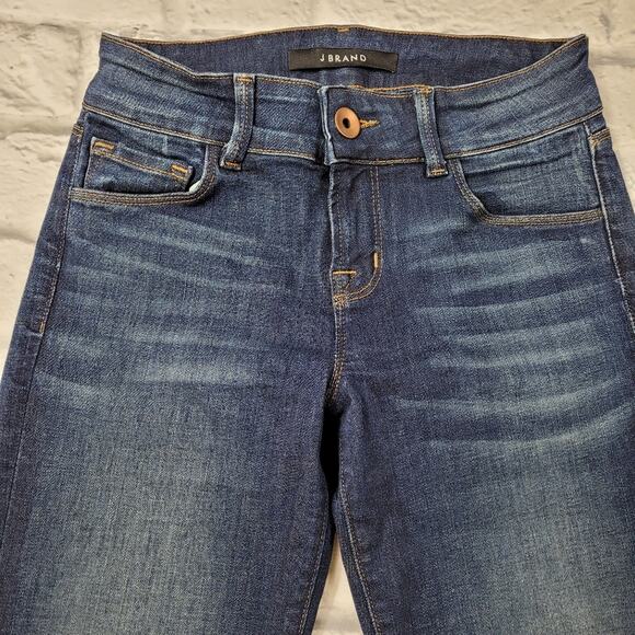 J Brand Love Story Big Flare Jeans Dark Trouble Wash Stretch size 26 - Picture 12 of 14